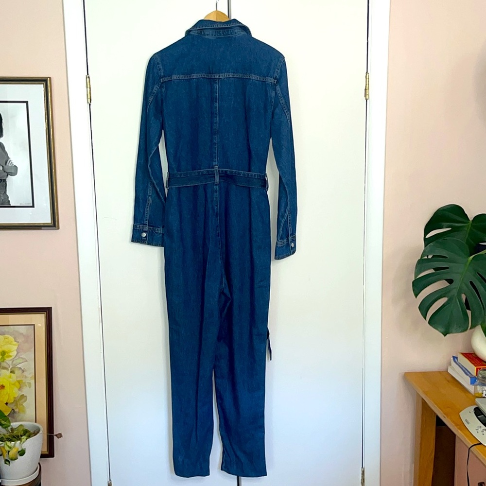 Topshop Denim Jumpsuit with Belt - Picture 2 of 7